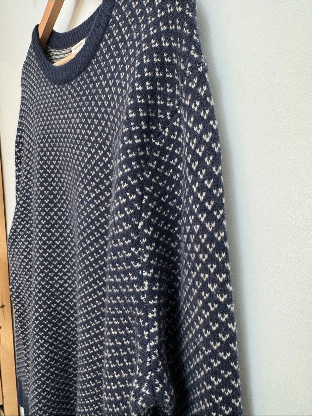 J. Crew Rugged Merino Wool Blend Bird’s Eye Sweater Men’s Large NWT Preppy